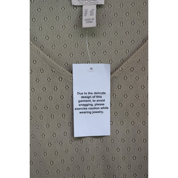 LOGO by Lori Goldstein Semi Sheer Silky Cut Out 3/4 Sleeve Tunic-2X-NWT - Picture 7 of 12